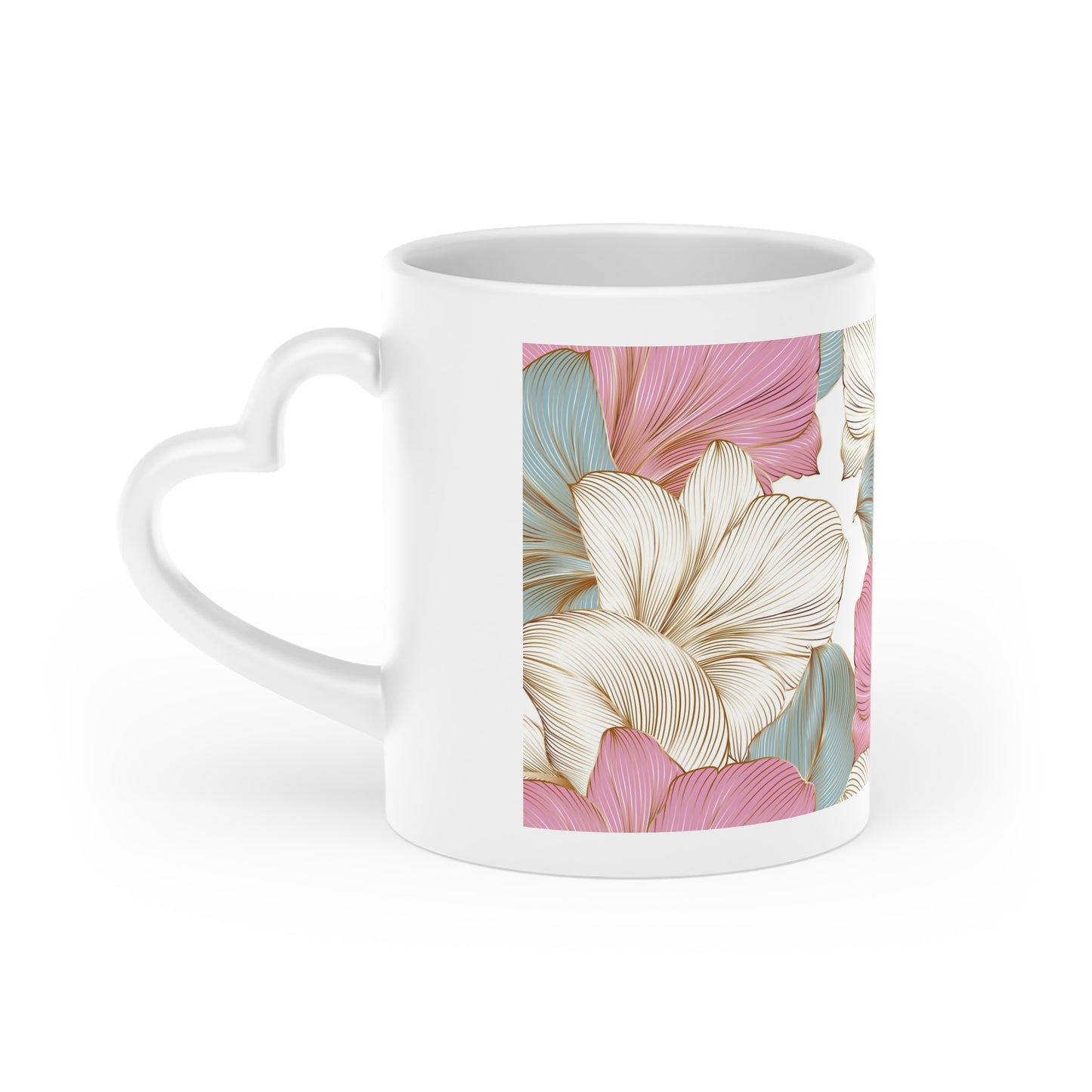 Coffee Mug Heart-Shaped Floral