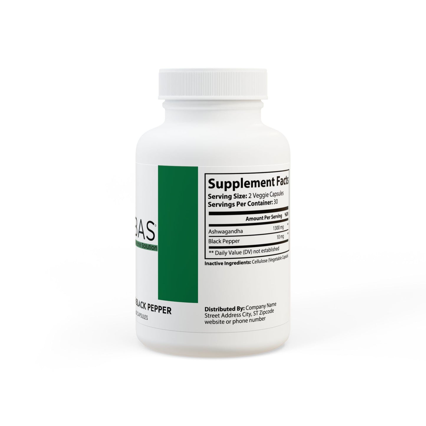 Ashwagandha and Black Pepper Supplement (60 capsules)