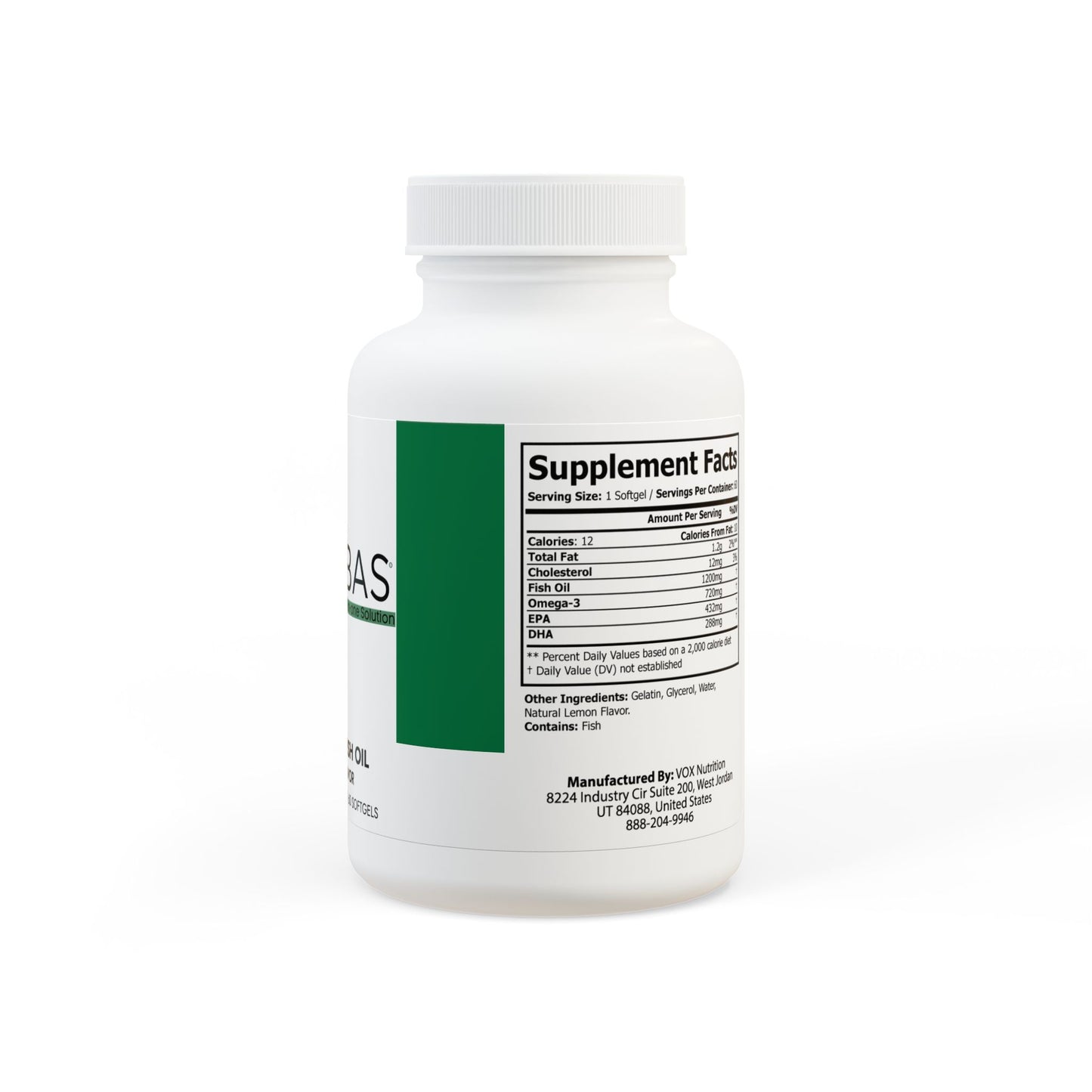 Omega 3 Fish Oil Supplement (60 Softgels)