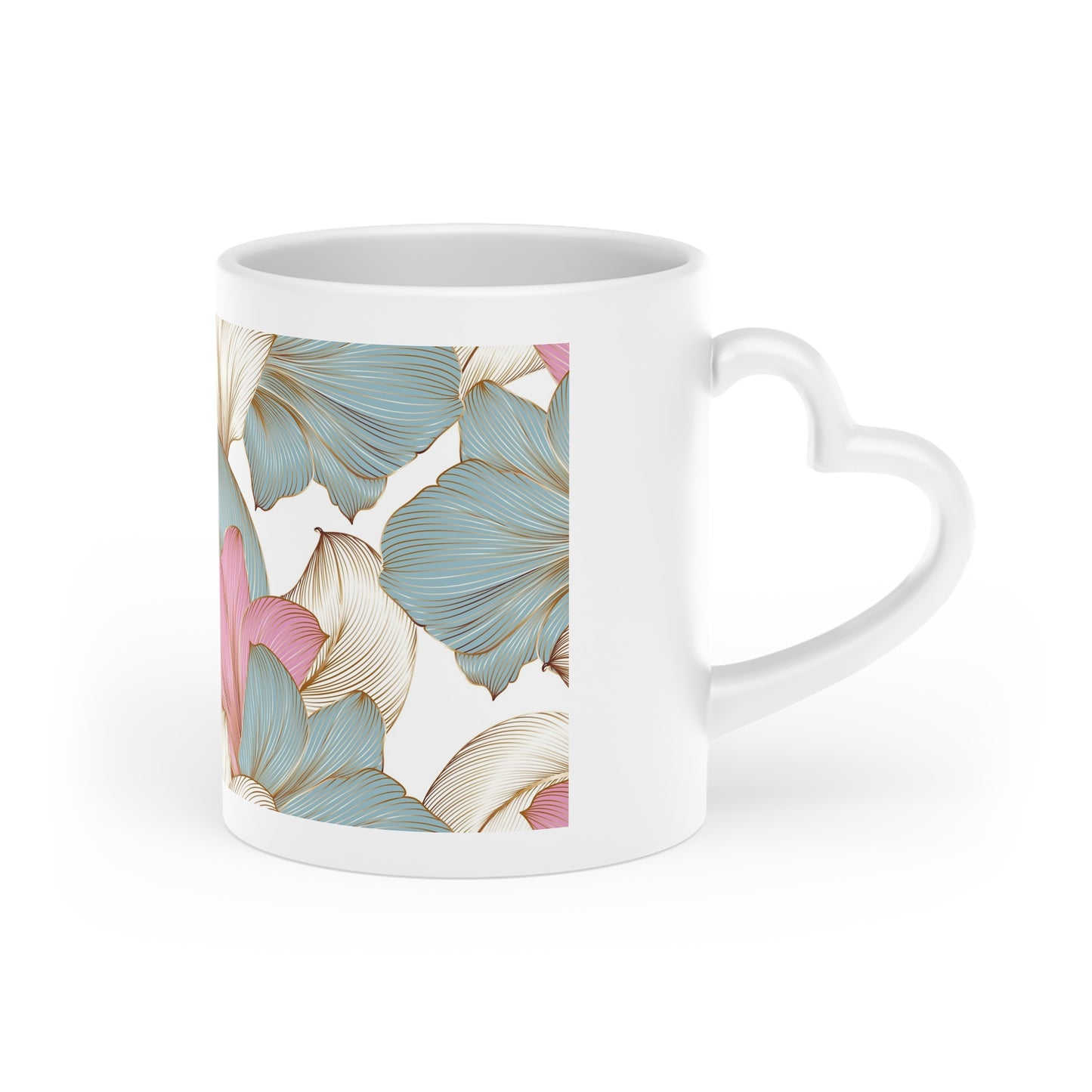 Coffee Mug Heart-Shaped Floral