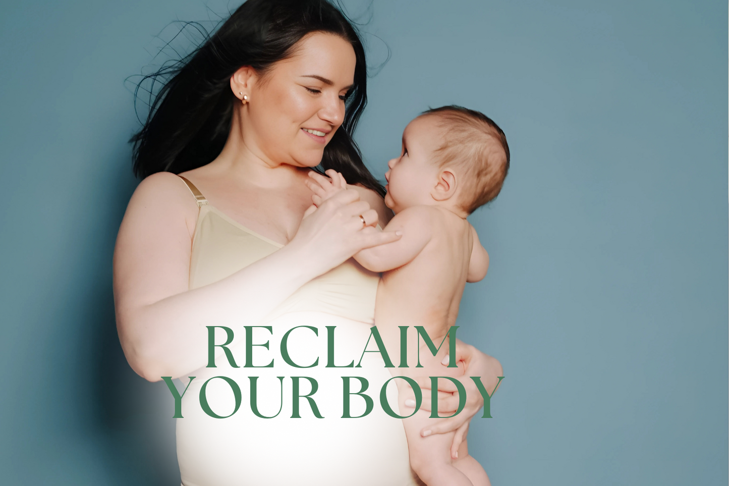 mom bearing her baby on her chest showing a motherly body