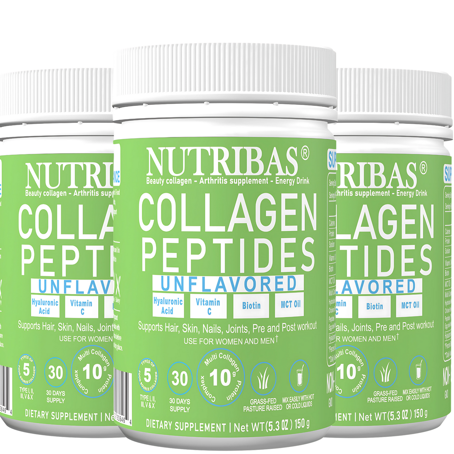 Multi Collagen Peptides with Biotin, Vitamin C, Hyaluronic Acid & MCT Oil
