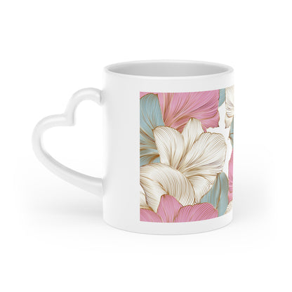 Coffee Mug Heart-Shaped Floral