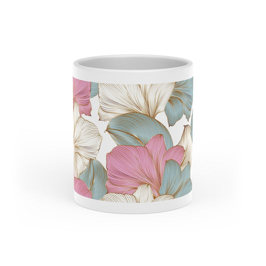 Heart-Shaped Floral Coffee Mug