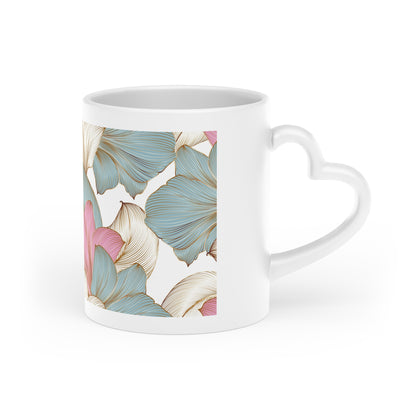 Coffee Mug Heart-Shaped Floral
