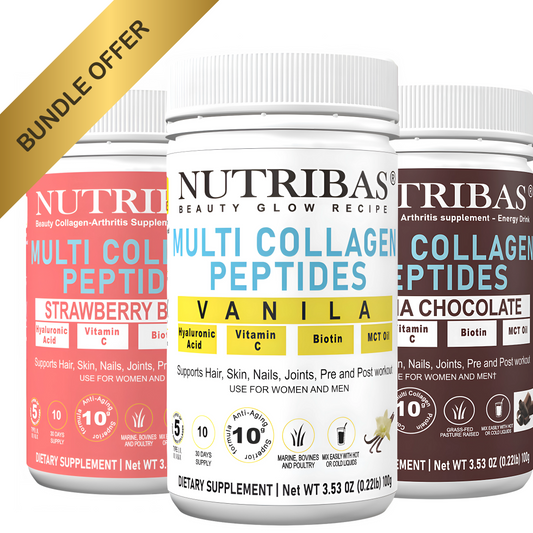 Multi Collagen Peptides, Strawberry and Vanilla and Chocolate Bundle