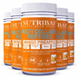 Multiple bottles of Nutribas Multi Collagen Peptides Mango Pineapple flavor on a white background 5 pack