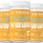 Three bottles of Nutribas Multi Collage Peptides with orange labels.