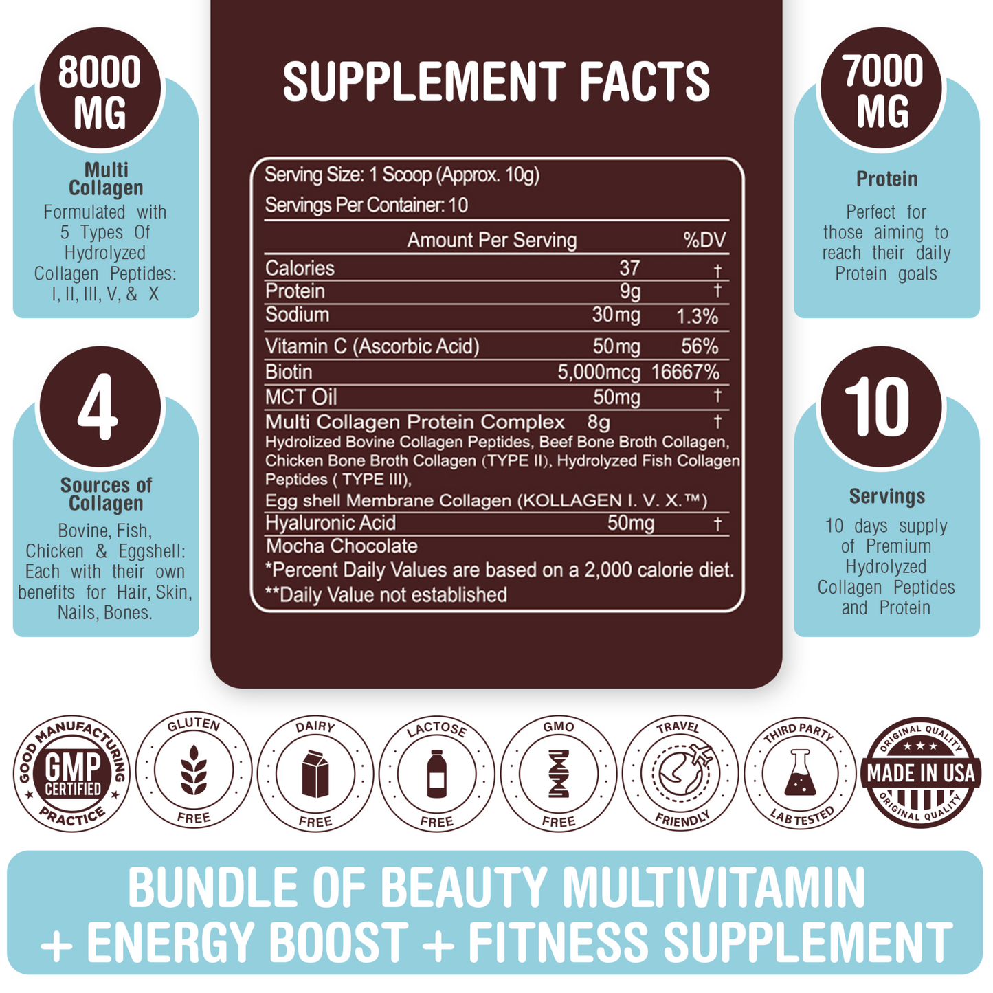 {{product_title }} - {{ Hydrolyzed Multi Collagen Powder Chocolate Flavor – 5 Types for Beauty, Bone & Joint Support }}