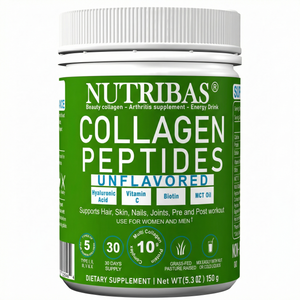 Nutribas Collagen Peptides supplement unflavored container on a white background. Multi collagen protein powder with biotin vitamin c. collagen coffee creamer in morning routine. keto collagen powder for daily wellness. hydrolyzed collagen powder for smoothies. collagen coffee creamer for daily routine
protein coffee creamer with MCT oil
multi collagen protein powder for whole body wellness
collagen for skin hair nails and joints
unflavored collagen powder for coffee and smoothies.